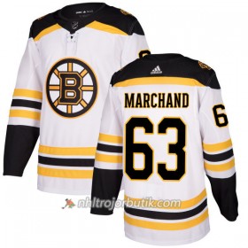 Män Ishockey Boston Bruins Tröja Brad Marchand 63 Adidas 2017-2018 Vit Authentic
